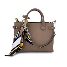 Autentica borsa Burberry in pelle tortora media The Banner 2 vie con tracolla