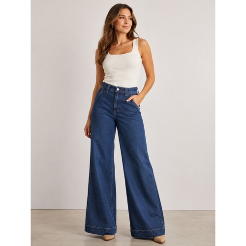 Jeans pantalone a vita - a.n.a,