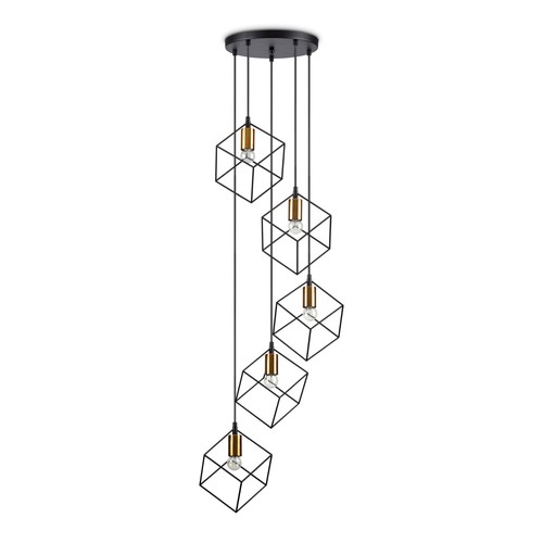 Lampadario ice sp5 nero luci - lampadario,