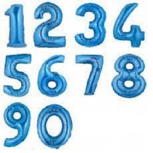 Palloncini numero blu mylar - 0,