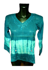 MAGLIA DONNA SCOLLO A V. NUOVA. MADE IN NEPAL. ETNICA. PURO COTONE. TG ON SIZE