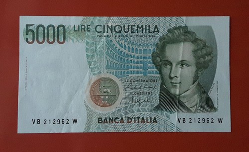 Banconota 5000 lire - banconota, bellini