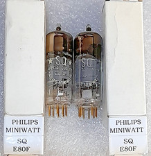 Coppia tubi abbinati Philips Miniwatt SQ E80F vita pizzicata/spillo oro TV-7D testati