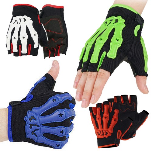 Guanti moto mezze dita teschio - moto,
