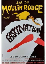 1980/90 ca * Poster Originale "Bal du Moulin Rouge - RENÉ GRUAU, Fascination" (A
