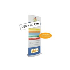 TOTEM PUBBLICITARIO BIFACCIALE DA TERRA CERTIFICATO DA ESTERNO H 250 L 90 CM
