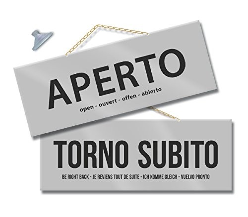 Cartello aperto torno subito - cartello, e