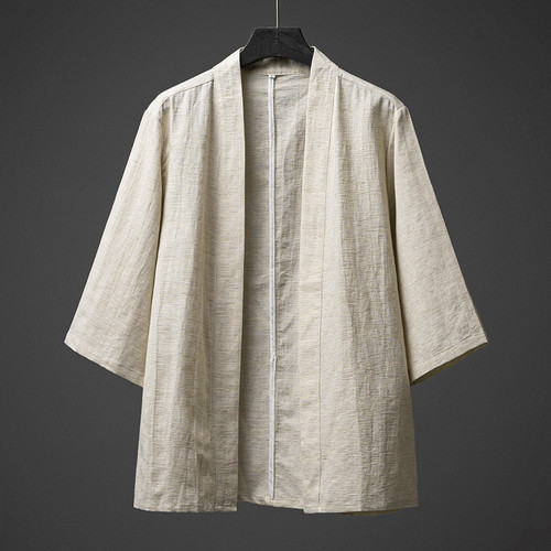 Uomo cotone lino kimono - cotone,