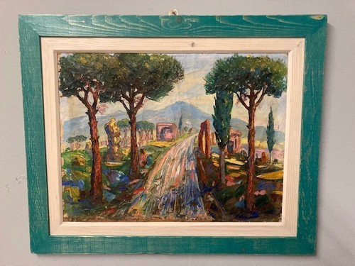 Antico dipinto viale - , alberato