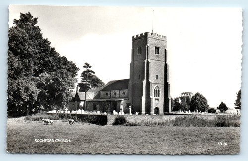 Postcard rochford church - rochford,