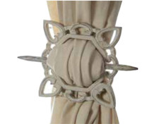 Embrasse Bracciale Ferma Tenda Legno Bianco White Wash Shabby Chic Blanc Mariclò