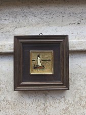 Quadretto foglia oro 22 kt