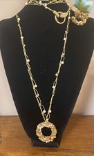 Collana E Orecchini artigianali Abbinati. made in Italy con Cristalli e Pendente