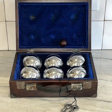 Bocce bocce bocce bocce bocce cromate lucide vintage gioco prato francese con scatola velluto