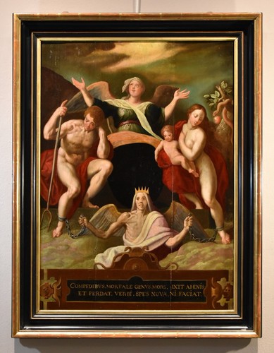 Grande dipinto antico adamo - dipinto,
