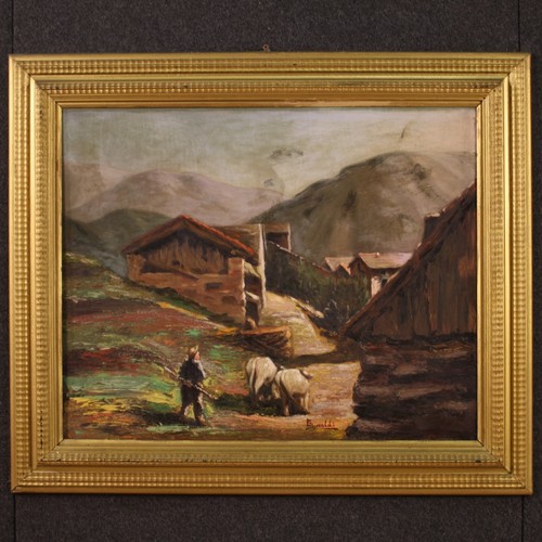 Dipinto firmato olio - , su