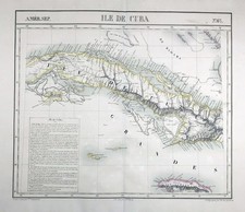 Mappa Dell'Isola Di Cuba Kuba America Amerique Amerika Vandermaelen 1825