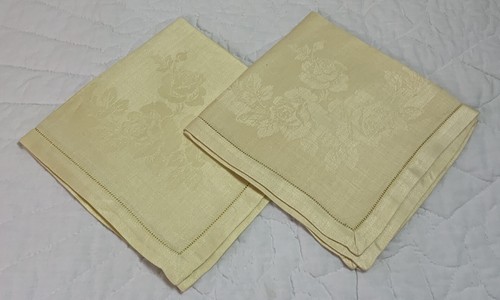 Two vintage dinner napkins - two,