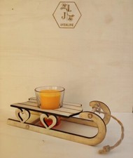 Slitta porta candela accessorio per arredamento idee regalo Natale 