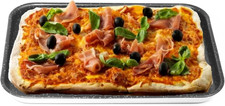 - Teglia Pizza Rettangolare, 40CM X 28 CM, Alluminio Antiaderente, Adatta in Lav