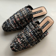 Zara Scarpe Boucle Tweed Mules