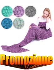 COPERTA A FORMA DI CODA DI SIRENA VARI COLORI  SIRENETTA RISCALDA PIEDI PLAID PI