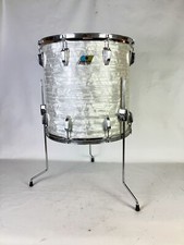 Tamburo Tom da pavimento Ludwig 16x16"WMP vintage anni 70 blu/oliva 3 strati bianco perla marina 79