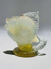 Statua Pesce In Vetro Di Murano Opalescente Giallo Design Seguso Anni ‘50