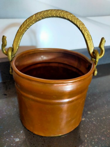 Secchiello antico rame con - secchiello,