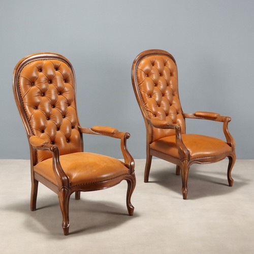 Coppia poltrone antiche noce - coppia,