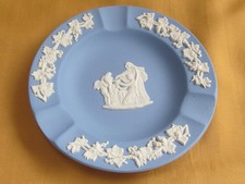 Piccola Coppa Posacenere Wedgwood Porcellana Biscuit Inglese Blu Decoro Antico