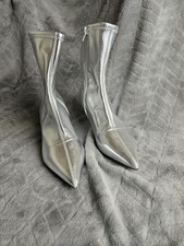 Stivali con tacco Zara argento