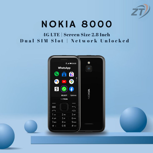 Nokia 8000 dual sim 32gb - 8000, nero