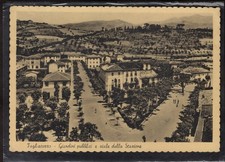 TAGLIACOZZO cartolina spedita anni 50 GIARDINI PUBBLICI VIALE DELLA STAZIONE G27