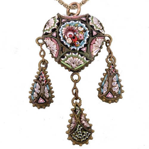 Pendente millefiori cuore - millefiori,