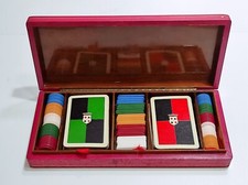 Carte da gioco DAL NEGRO antiche del 1967 con set scatola poker vintage e fiches