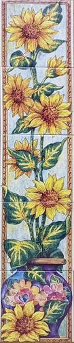 Piastrella ceramica girasoli