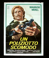 UN POLIZIOTTO SCOMODO manifesto poster Maurizio Merli Massi Pistola Gun D91