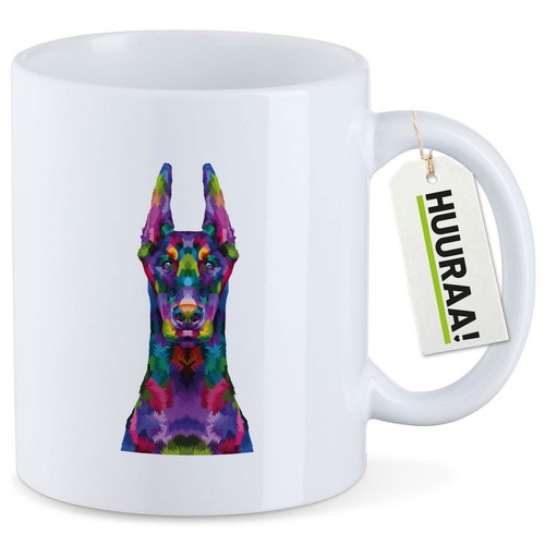 Tazza caffè doberman colorful - tazza,