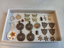 Lotto 25 pezzi gioielli Vintage bigiotteria ciondoli orecchini set stock pietre