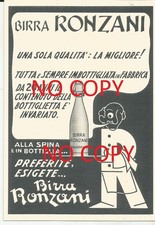 CARTOLINA  PROVA PUBBLICITA' DELLA BIRRA RONZANI DI BOLOGNA  PER I 100 ANNI