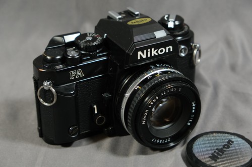 Nikon black film camera - nikon, w/