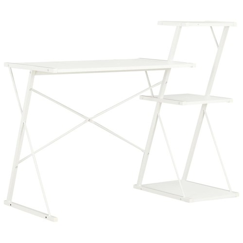Scrivania con ripiano - scrivania, bianco