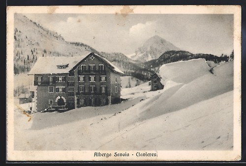 Cartolina claviere albergo - claviere,,