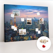 Pannello sughero spilla sughero materiale didattico 100 spille 140x100 cm città di notte