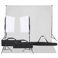 Kit per Studio Fotografico con Set di Luci e Fondale vidaXL