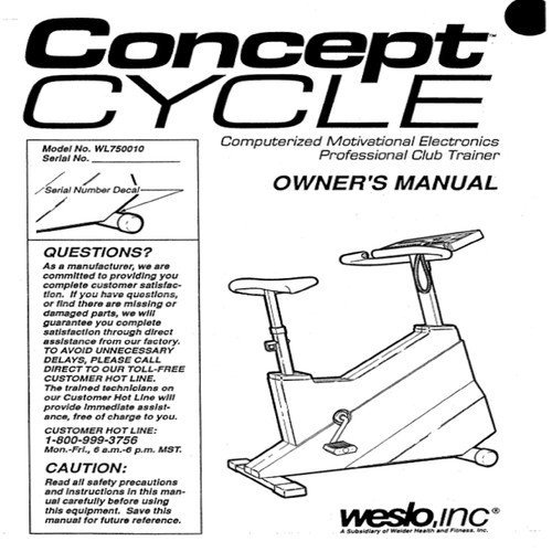 Weslo concept wl750010 - weslo,