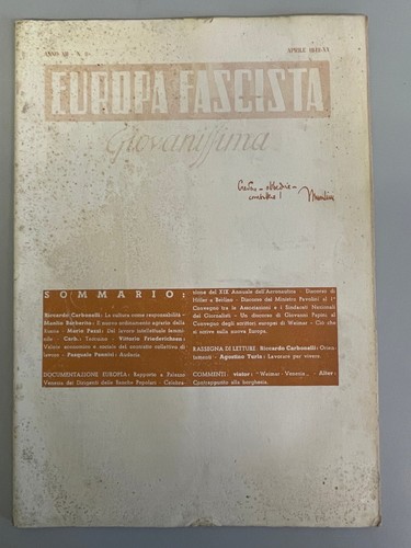 Rarissima rivista fascismo - rivista,