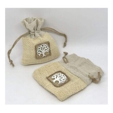 12 pz  sacchetto juta albero