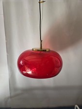 Lampadario a Sospensione da Soffitto Rosso Vintage Space Age
